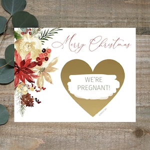 Joyeux Noël carte de grossesse, carte à gratter Noël grossesse, faire-part de grossesse, carte Nous allons avoir un bébé, carte Nous sommes enceintes