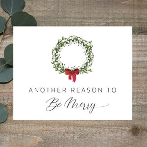 Une autre raison d'être joyeux, cartes de voeux de Noël personnalisées, faire-part de grossesse, carte Nous sommes enceintes, pour la famille des grands-parents