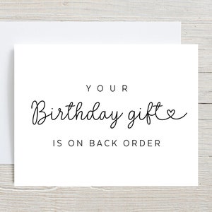 Votre cadeau d'anniversaire est en rupture de stock, Grands-parents futurs, faire-part de grossesse, carte Nous sommes enceintes, Arrivée de l'enfant, future tante
