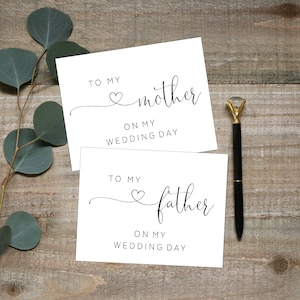 Wedding Day Card Set: To My Mother & Father