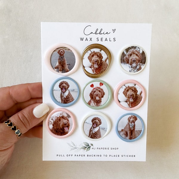 Pet wax seal, Set of wax seal stickers, seal for envelope,  self adhesive waxing seals, picture wax seal, dog or cat wax seal gift for puppy