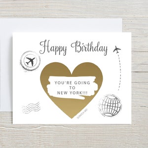 Carte à gratter joyeux anniversaire, Faites vos valises, Carte personnalisée, Vacances surprise, Nous partons en voyage, Cadeau de vacances