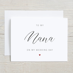 À ma grand-mère le jour de mon mariage, à ma grand-mère, pour ma grand-mère, le jour de mon mariage, carte personnalisée, cartes de famille le jour de mon mariage