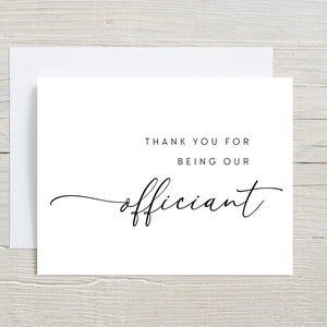 Merci d'avoir été notre célébrant, À notre officiant, Carte le jour du mariage, merci de nous avoir épousés