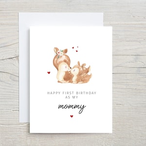 Happy First Birthday as my Mommy card, Card for Mom from Baby, Card from Kids, 1st birthday as my Mom, From Daughter Son, Keepsake for Mom