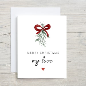 Joyeux Noël mon amour, carte de Noël pour un proche, pour mari, petit ami, femme, petite amie, carte de Noël romantique pour lui
