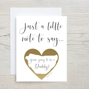 Juste une petite note pour dire, Carte de grossesse pour mari, carte de révélation de grossesse, carte de grossesse surprise, carte à gratter, sera un papa