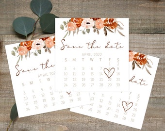 Orange Floral Save the Date Calendar: Bridesmaid Proposal