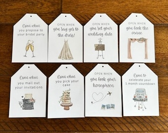 Digital DOWNLOAD- Wedding Planning Milestones, Engagement Gift, watercolor wine tags, Printed and Shipped Tags, Bride to be gift