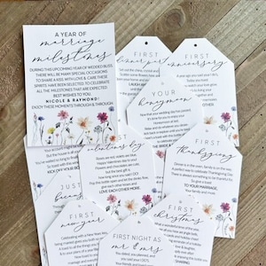 Marriage Milestone Wine Tags: Sunflower Engagement Gift
