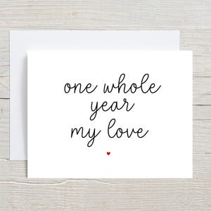 Carte d'anniversaire de 1 an, Un an ensemble, Pour mari, 1er anniversaire de femme, Rencontres d'un an, Pour petit ami, Petite amie, Anniversaire de mariage