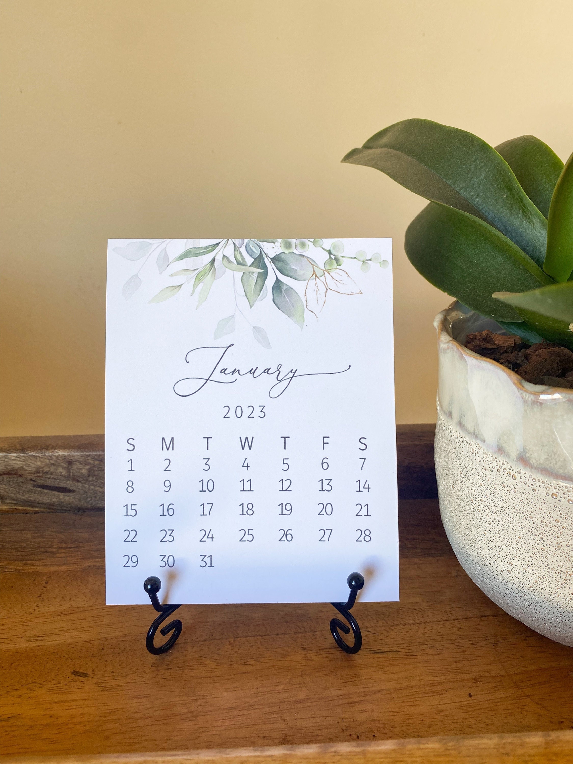 2023 Desk Calendar 2023 Easel Desk Calendar Mini Desk Etsy