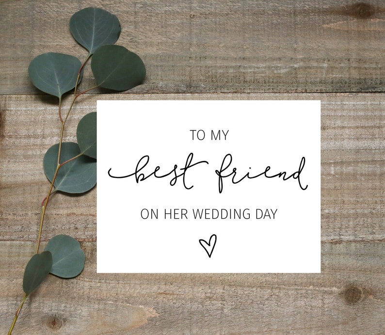 best friend wedding card card for bride Best Friend wedding day card To my best friend on HER wedding day wedding card best friend