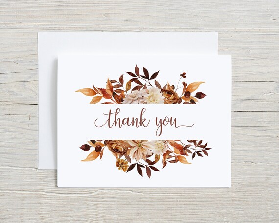 Falling Leaves Thank You | 6 Card Set Falling Leaves Thank You | 6 Card Set