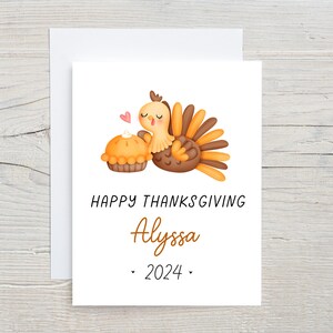 Carte de Thanksgiving personnalisée pour bébé, carte pour fils, fille nièce neveu, carte de Thanksgiving pour enfants, jolie carte de dinde, personnalisée 2024