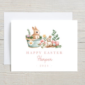 First Easter Card for baby Girl, Happy Easter Card for Kid, 2024 Easter card, babys 1st Easter, For Daughter Niece Granddaughter image 2