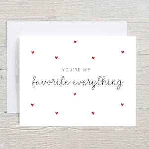 Tout ce que je préfère, carte sentimentale romantique, pour petit ami, petite amie, mari et femme, carte d'anniversaire, carte d'anniversaire