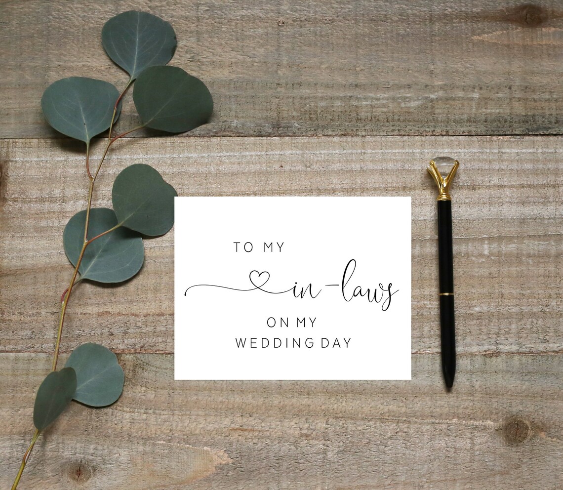 To my inlaws on my wedding day card for my inlaws card To Etsy