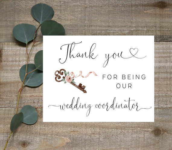 Thank you for wedding coordinator, planning our beautiful wedding card, Wedding planner thank you card, card for wedding planner, thank you