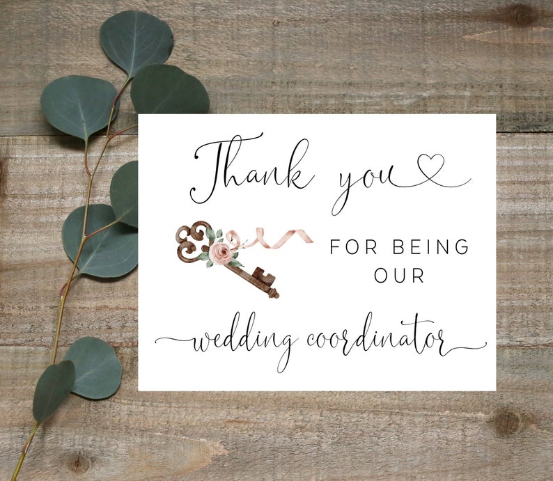 Thank you for wedding coordinator, planning our beautiful wedding card, Wedding planner thank you card, card for wedding planner, thank you image 1