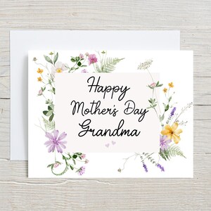 Carte florale de grand-mère pour la fête des mères, pour grand-mère gueule-des-mamans, Nona Grammie, carte personnalisée pour la fête des mères, 2025 Happy Mothers Day
