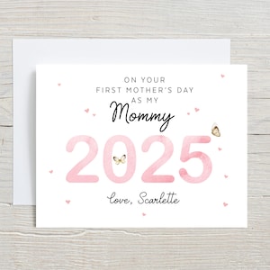 Bonne 1ère carte de fête des mères ma maman, carte de fête des mères pour maman, fête des mères 2025, la meilleure maman, carte pour une nouvelle mère, dès bébé