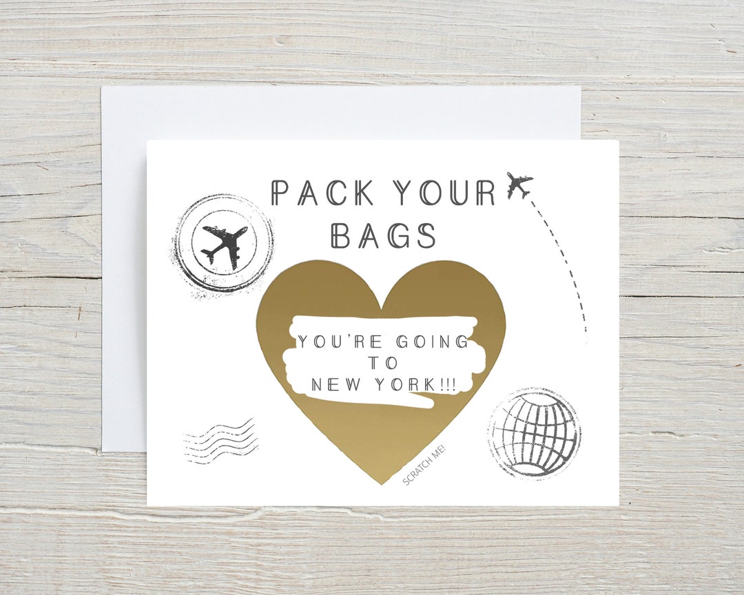 Pack Your Bags Scratch off Card Personalized Card Surprise Etsy