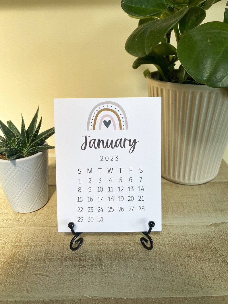 2023 Desk Calendar 2023 Easel Desk Calendar Mini Desk Etsy