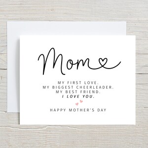 Carte de fête des mères heureuse avec poème, définition de maman, à ma mère, carte pour maman, fête des mères 2025, pom-pom girl de ma meilleure amie