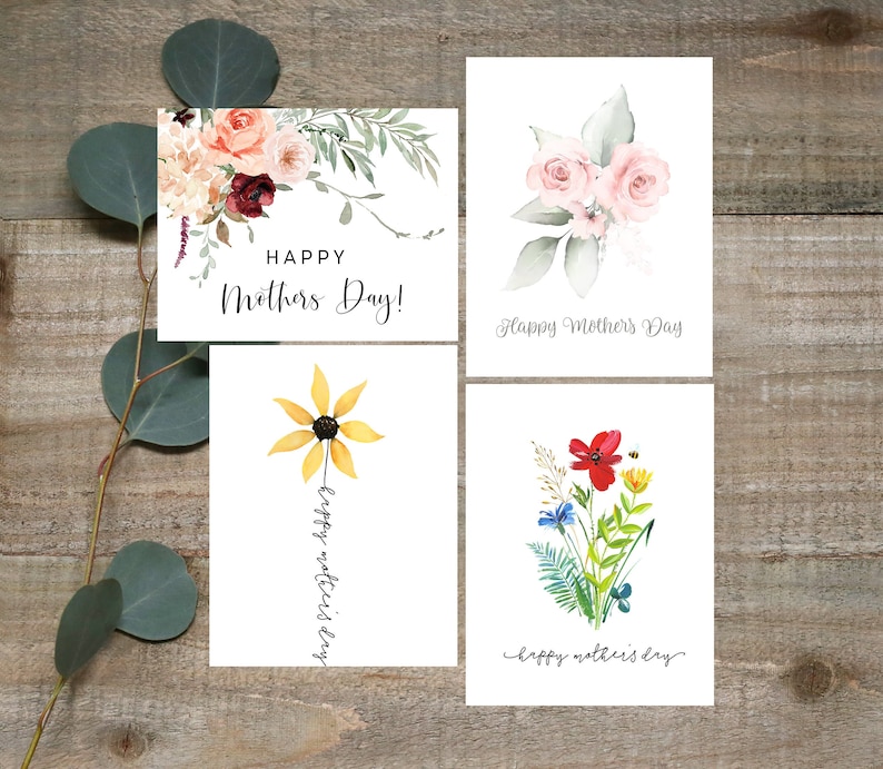 Watercolor Floral Mothers Day Card Set: Handmade Assorted Blank Cards ...