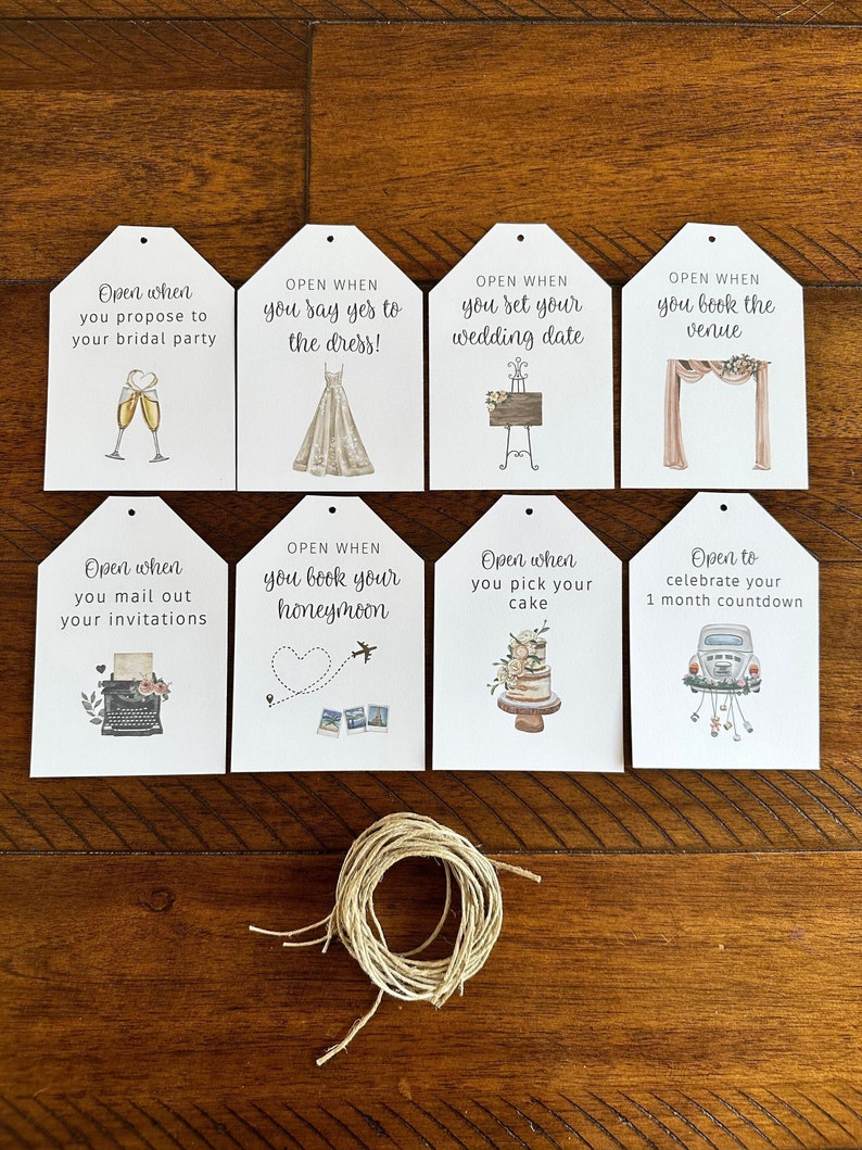 Hitos de la futura novia, Lista de verificación para la planificación de la boda, Regalo de compromiso, Etiquetas de vino de acuarela, Etiquetas impresas y enviadas, Regalo para la futura novia imagen 2