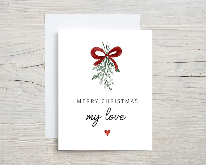 Merry Christmas My Love Christmas Card for Significant Other - Etsy
