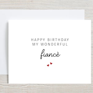 Joyeux anniversaire pour fiancé merveilleux, futur mari, future femme, carte d'anniversaire pour petit ami, jolie carte d'anniversaire romantique