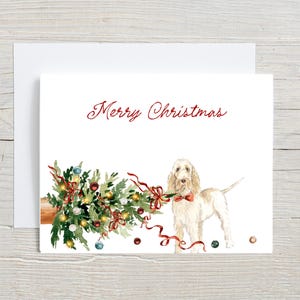 Spinone Italiano Christmas Cards, Happy Holiday, Merry Christmas, Box Set Cards, Naughty or Nice, Dog with Tree, Greeting Cards, Pet card