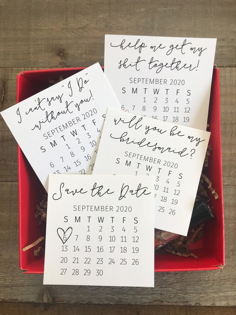 Bridesmaid Calendar proposal, Bridesmaid save the date, Bridesmaid proposal calendar, bridesmaid gift box card, Calendar save the date image 1