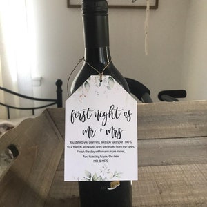 Printed Marriage Milestone Tags, Watercolor Wine Tags, First Year milestones, wine poem,Wine basket tags,Milestone wine tag,A year of firsts image 4