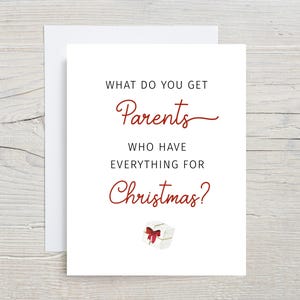 Qu'offrez-vous aux parents qui ont tout ? Faire-part de grossesse, bébé enceinte, carte postale pour les nouveaux grands-parents, Noël