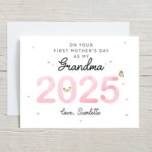 1ère Carte de mères comme ma grand-mère, fête des mères pour grand-mère, 2025 Heureuse fête des mères, Première fête des mères comme ma grand-mère, de grandbaby