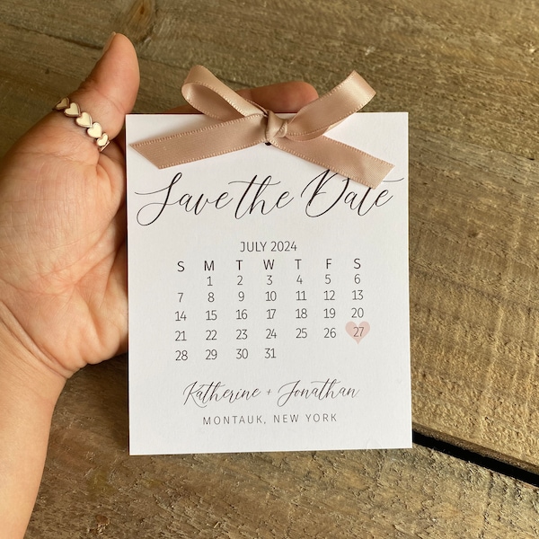 Save The Date, Bridesmaid Calendar proposal, Bridesmaid save the date  with bow, wedding date card for bridesmaid box, unique proposal card