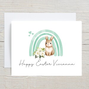 Première carte de Pâques pour bébé, mignon lapin de Pâques, carte de Joyeuses Pâques pour enfants, carte de Pâques 2025, 1ère Pâques de bébé, pour petit-fils et petite-fille