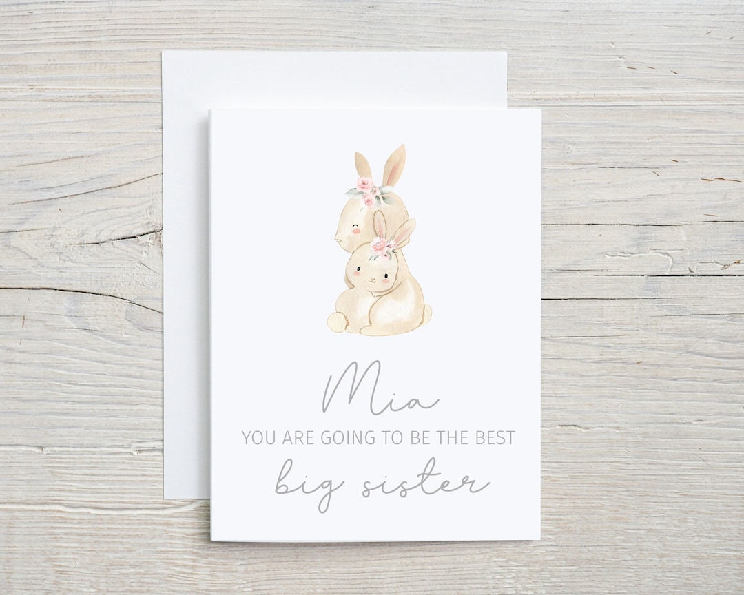 Personalised Big Sister Card, New Big Sister Card, Baby Sister Card