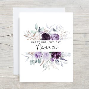 Carte florale de fête des mères pour grand-mère, carte pour la fête des mères, grand-mère Maw Maw, Nona Grammie, carte personnalisée pour la fête des mères, bonne fête des mères 2025