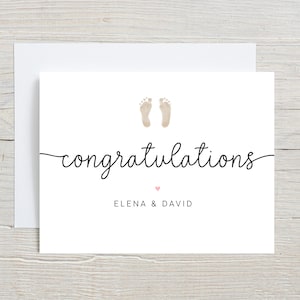 Félicitations aux futurs parents, carte de grossesse d'un ami, carte de future maman, carte de grossesse, carte personnalisée de pieds de bébé, baby shower, nouveau bébé