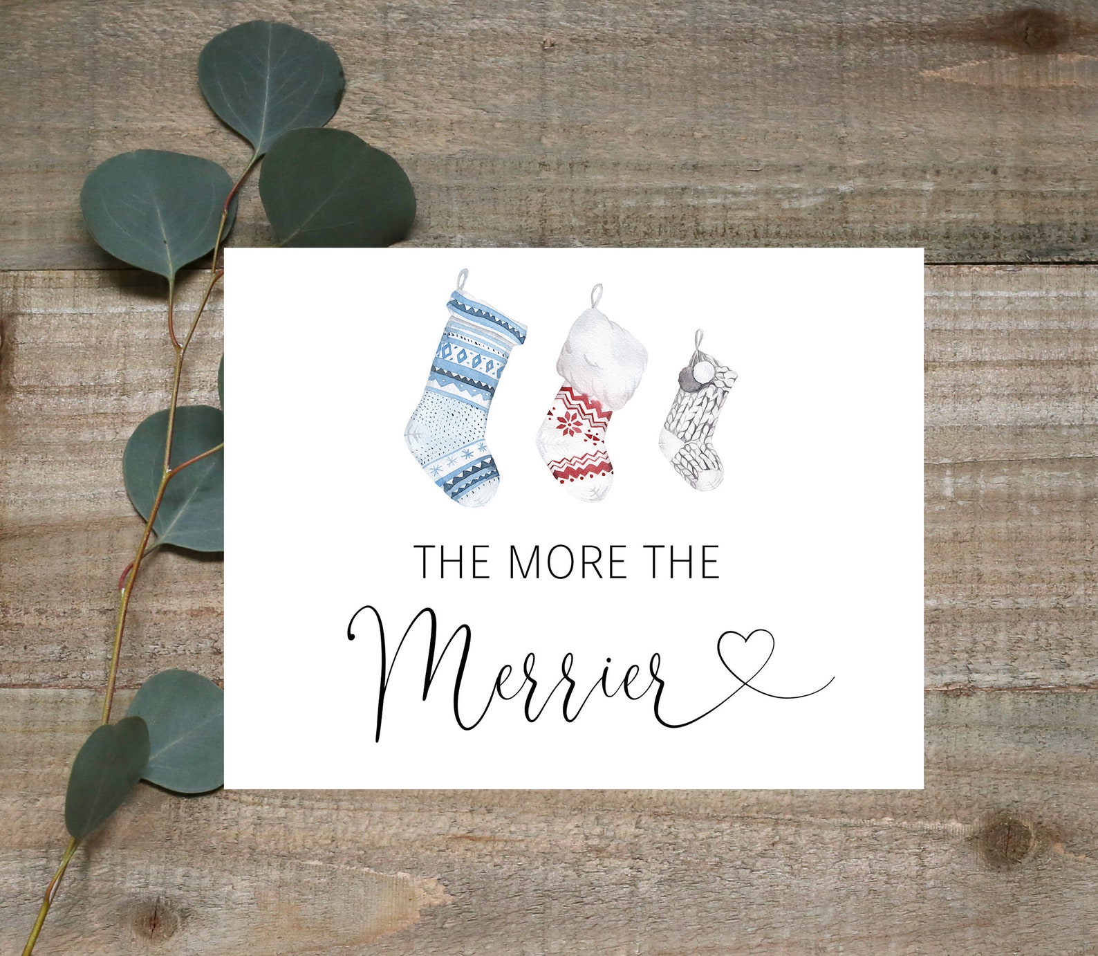The More the Merrier Card Christmas Stocking Card Christmas Etsy