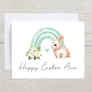 Première carte de Pâques pour bébé, mignon lapin de Pâques, carte de Joyeuses Pâques pour enfants, carte de Pâques 2025, 1ère Pâques de bébé, pour petit-fils et petite-fille