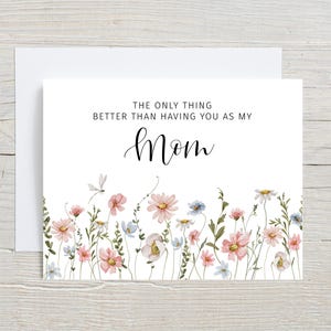 Mother's day card, pregnancy announcement, The only thing better than having you as my Mom, baby reveal, we're having a baby