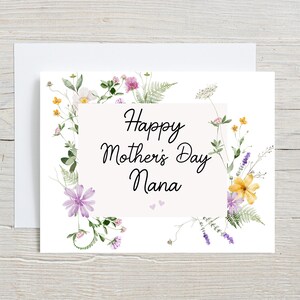 Carte florale de fête des mères pour grand-mère, carte pour la fête des mères, grand-mère Maw Maw, Nona Grammie, carte personnalisée pour la fête des mères, bonne fête des mères 2025