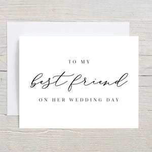 À ma meilleure amie le jour de son mariage, carte de mariage meilleure amie, le jour du mariage de Bestie, carte pour la mariée, demoiselle d'honneur, mariage de la meilleure amie