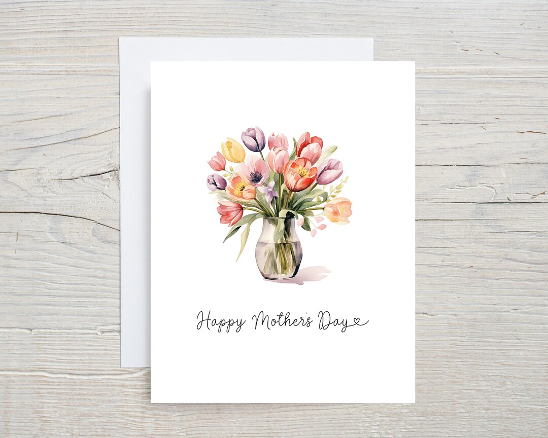 Floral Mother's Day Card, Happy Mothers Day, Card for Her Mothers Day ...