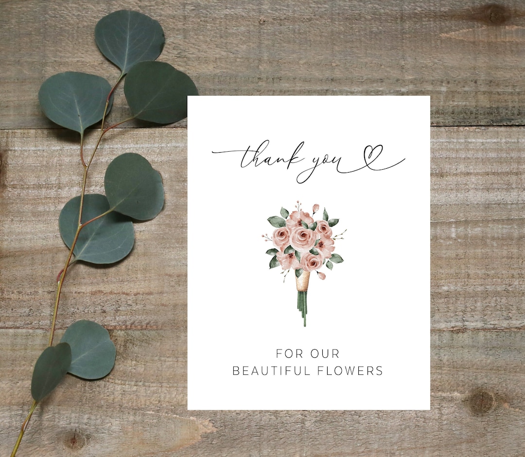 Thank You for Our Beautiful Flowers Card Florist Card - Etsy